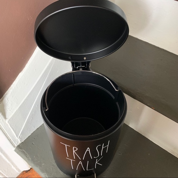 SOLD   Rae Dunn 5 Liter TRASH TALK Trash Bin - Picture 2 of 4